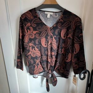Emaline Leisure Wear Cut Paisley Top